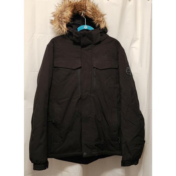 GERRY Nimbus Tech Winter Coat Mens XL Black Packable with Removable Hood - Picture 1 of 13